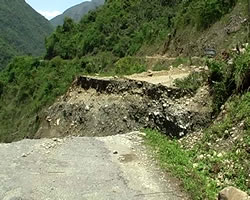 Road washed away in Lohit District